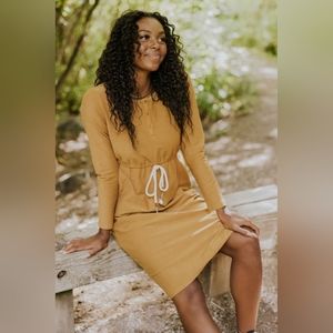 Stayed Up All Night Henley MOM Dress Large